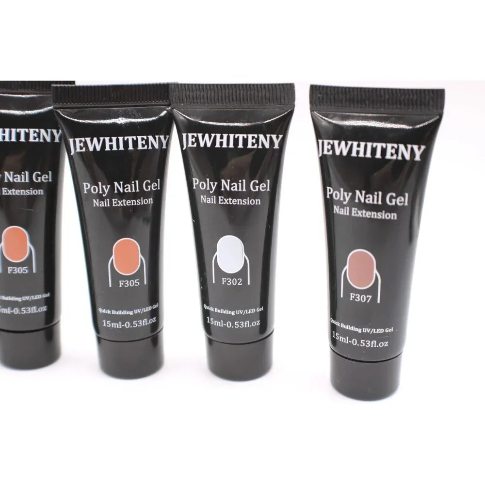 Jewhiteny Vansisos Poly Nail Gel for Extensions 15ml Quick Build Cure Req Lot 10